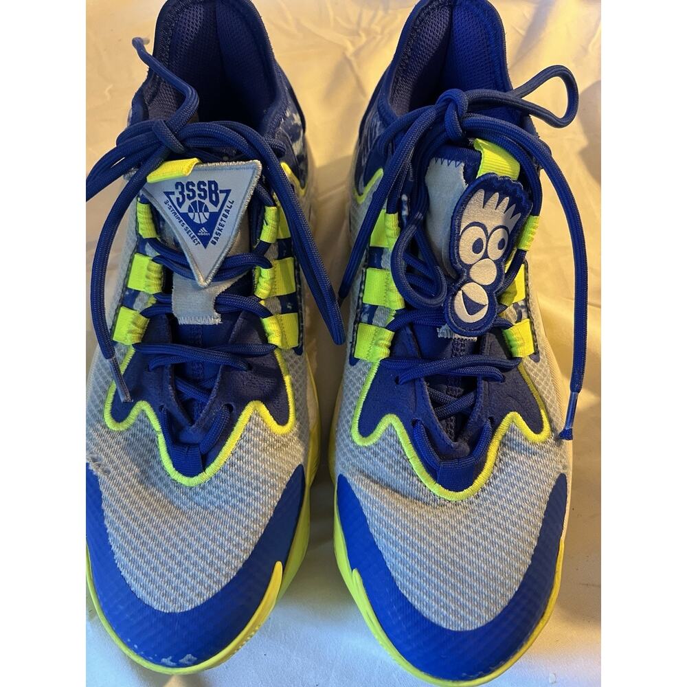 adidas Basketball Shoe Men's Blue/Yellow Green Used Size 8
